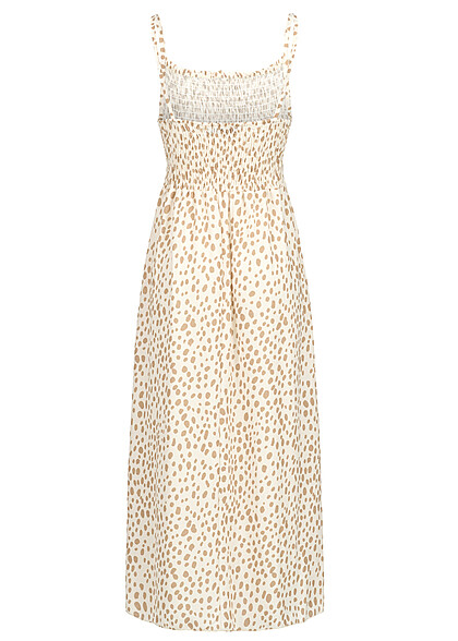 Cloud5ive Dames Maxi-Jurk met All Over Dierenprint camel beige