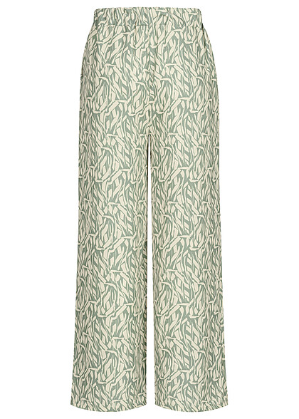 Cloud5ive Dames Zomerbroek met All Over Bladpatroon Print groen