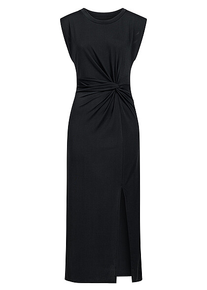 Cloud5ive Dames Maxi Jurk met Zijsplit zwart