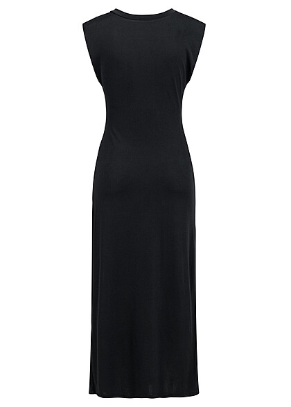 Cloud5ive Dames Maxi Jurk met Zijsplit zwart