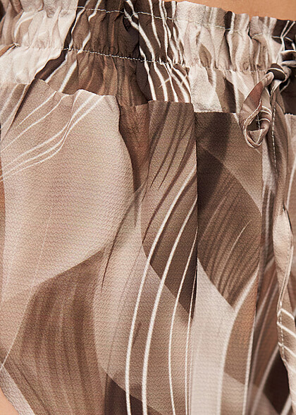 Cloud5ive Dames Zomerbroek met All Over Abstract Print bruin