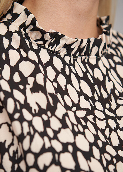 Cloud5ive Dames Maxi Jurk met All Over Dierenprint beige zwart