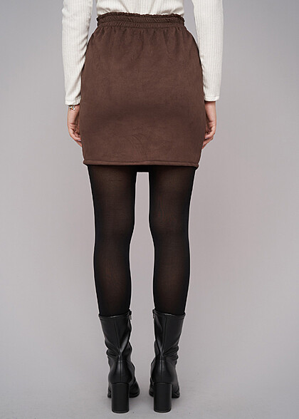 Cloud5ive Damen Rock in Wildlederoptik mit 2-Pockets braun