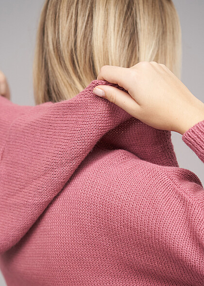 Cloud5ive Damen Longform Cardigan mit Kapuze nostalgia rose
