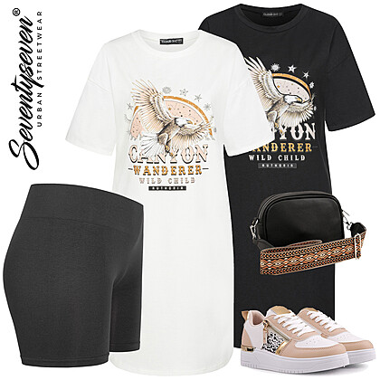 Verspieltes Kleid mit Sneaker Outfit 26831
