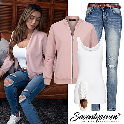 Streetstyle jeans met sneaker Outfit 27027