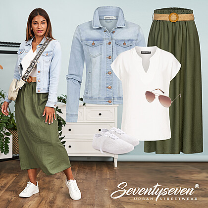 Frisse maxirokstijl Outfit 27585