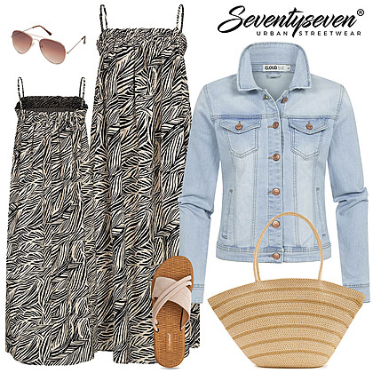 In spijkerjas stijl Outfit 28178