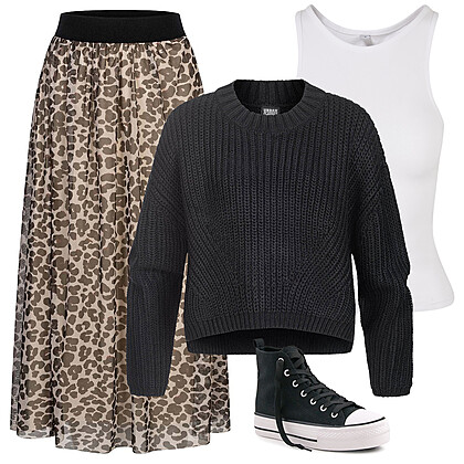 Mode met leeuwprint Outfit 28509