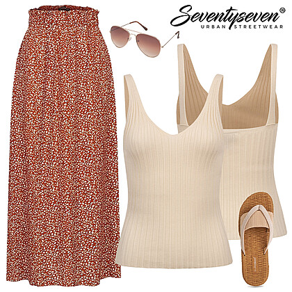 Frisse maxirokstijl Outfit 29233